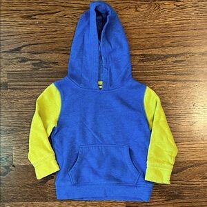 Cat & Jack Blue Hoodie with Yellow Sleeves